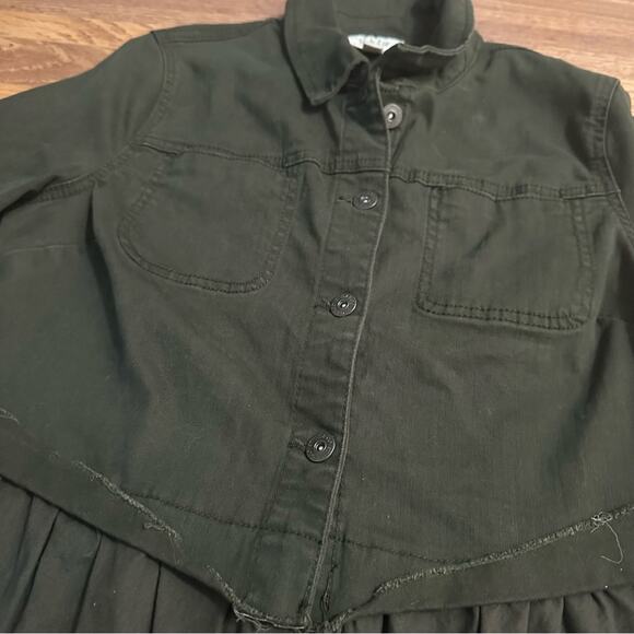 Style & Co Olive Green Button Jacket, Peplum, Utility, Bell Sleeves, Military, M - Picture 7 of 13